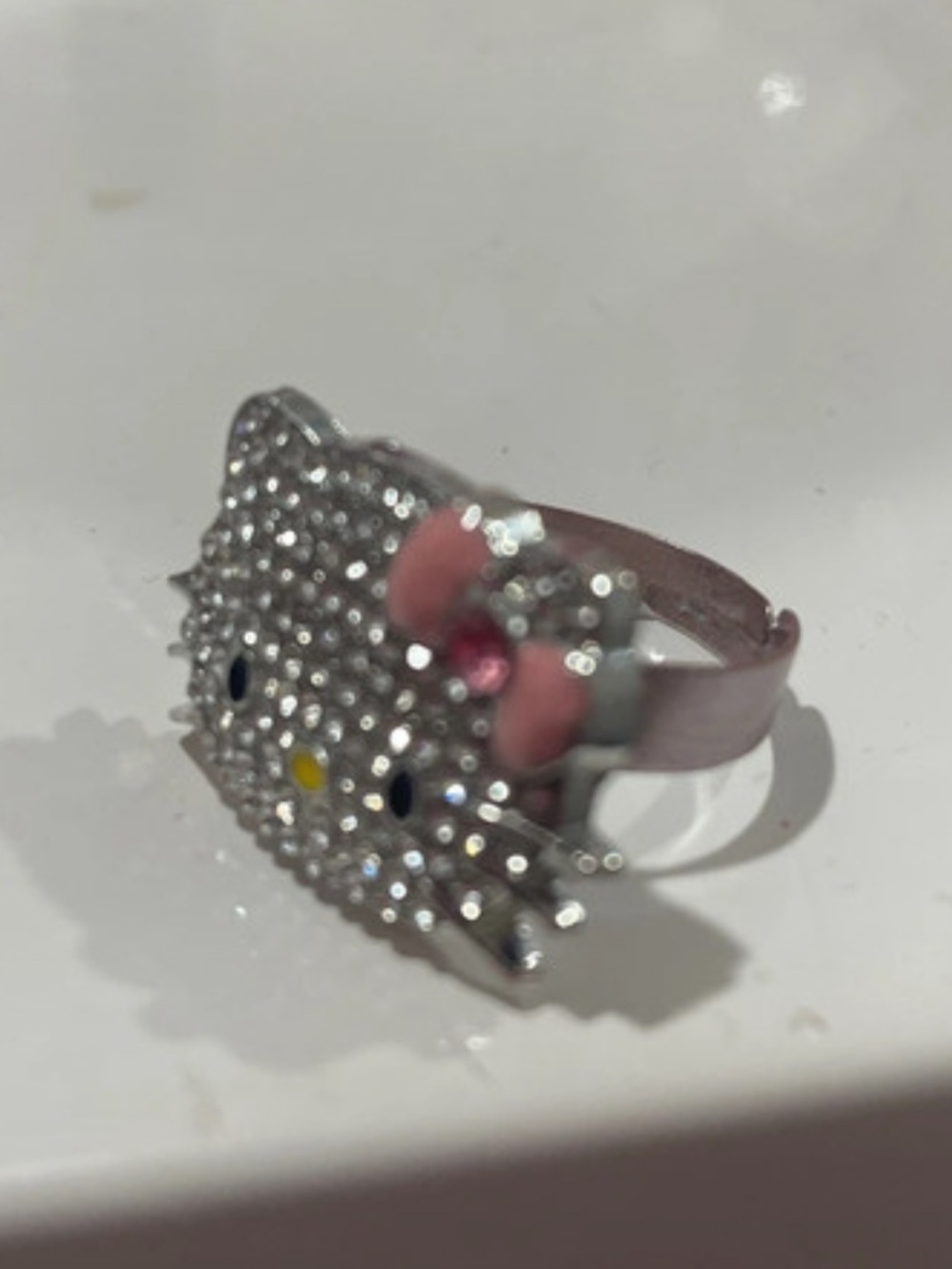 Hello Kitty Crystal Accent Ring with Pink Bow